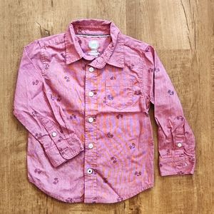 Wondernation red button long sleeve shirt